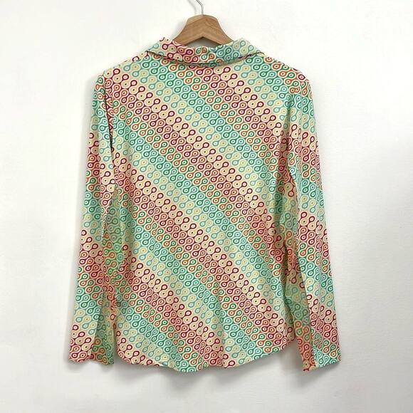 Ibkul Ribbon Candy Ventilated Mesh Quarter Zip Mock Neck Golf Tennis Shirt - L - Picture 2 of 13